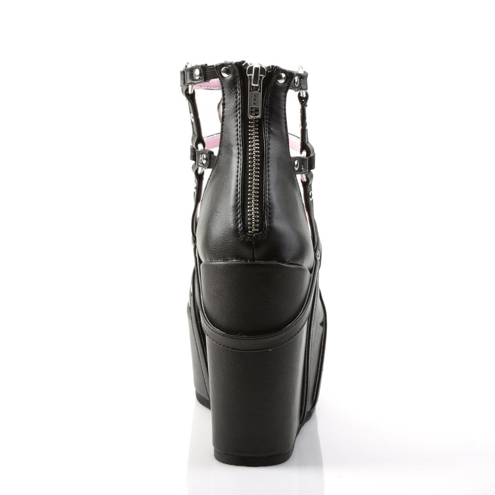 Gothic Pentagram Platform Wedge Ankle Boots - Picture 4 of 4